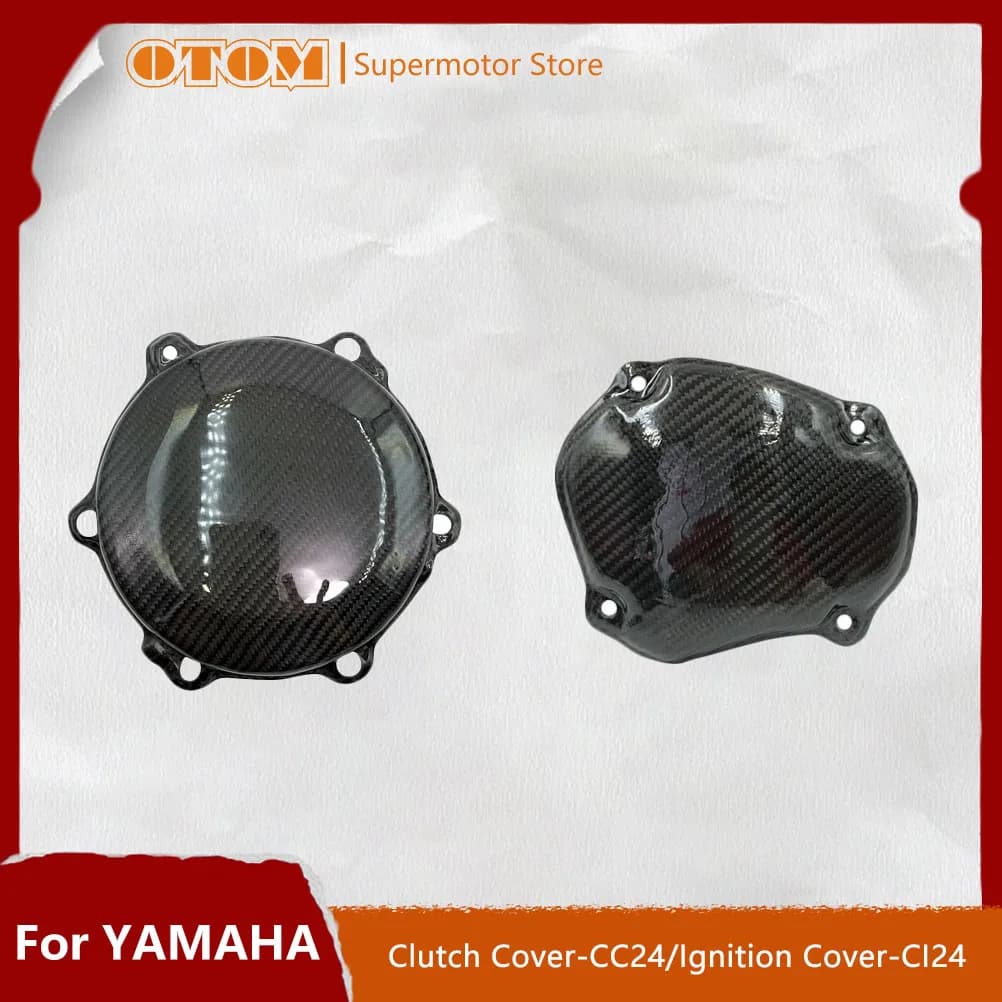 Accessori moto coperchio frizione coperchio accensione protezione protezione motore in fibra di carbonio per YAMAHA YZ125 2005-2021 Pit Dirt Bike