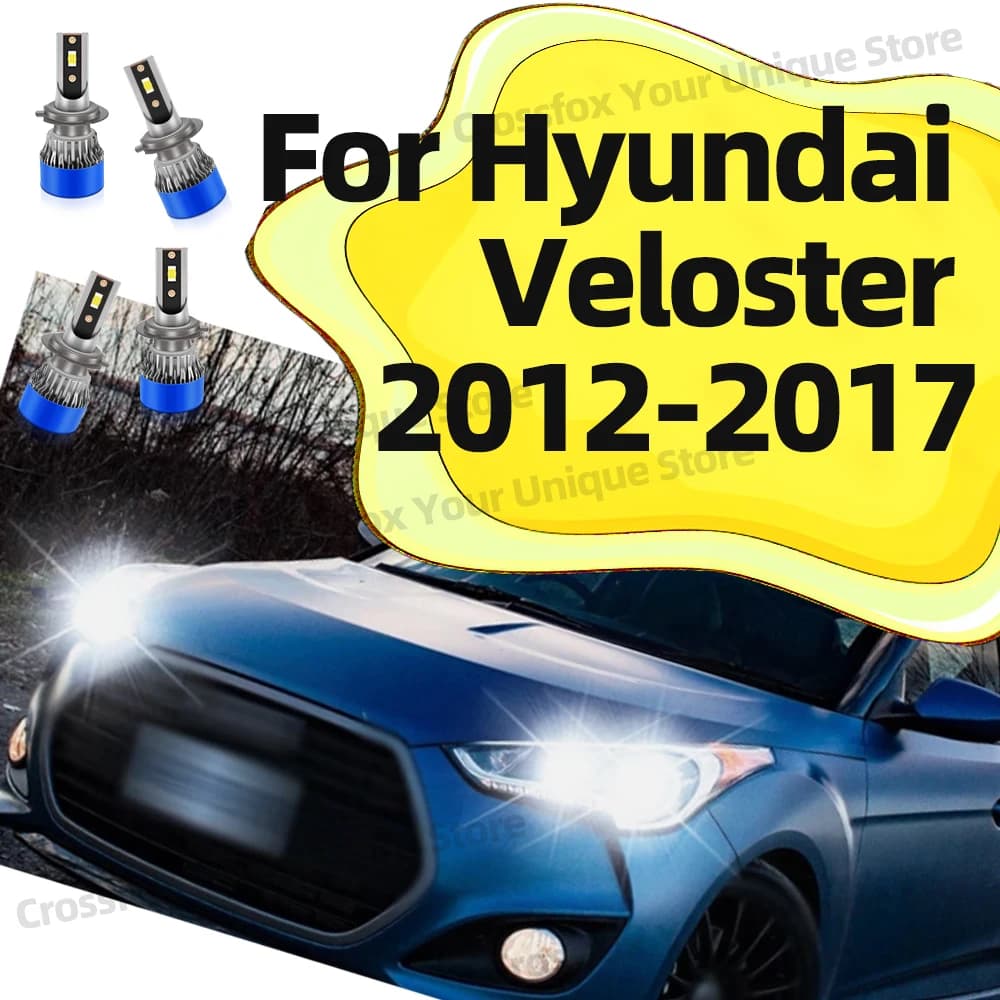2/4PCS Per Hyundai Veloster 2012 2013 2014 2015 2016 2017 Fari A LED High Low Beam Lampadine 20000LM 3570 CSP Chip Testa Lampada