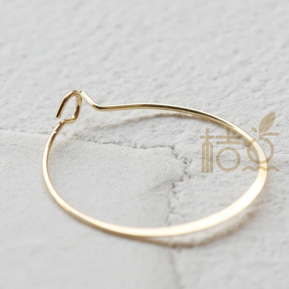 DIY DIY Supply: Search for premium plated solid brass round hammer earrings - Earrings hook - Earring circle 25x0.7 mm (4305C)