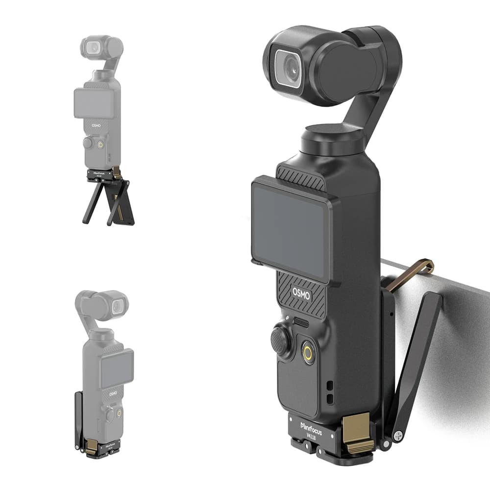 Magnetic Tripod for DJI Osmo Pocket 4/3, Aluminum Quick Release Mount Desktop Stand/Holder for Arca-Swiss w Folding Dual-Claws