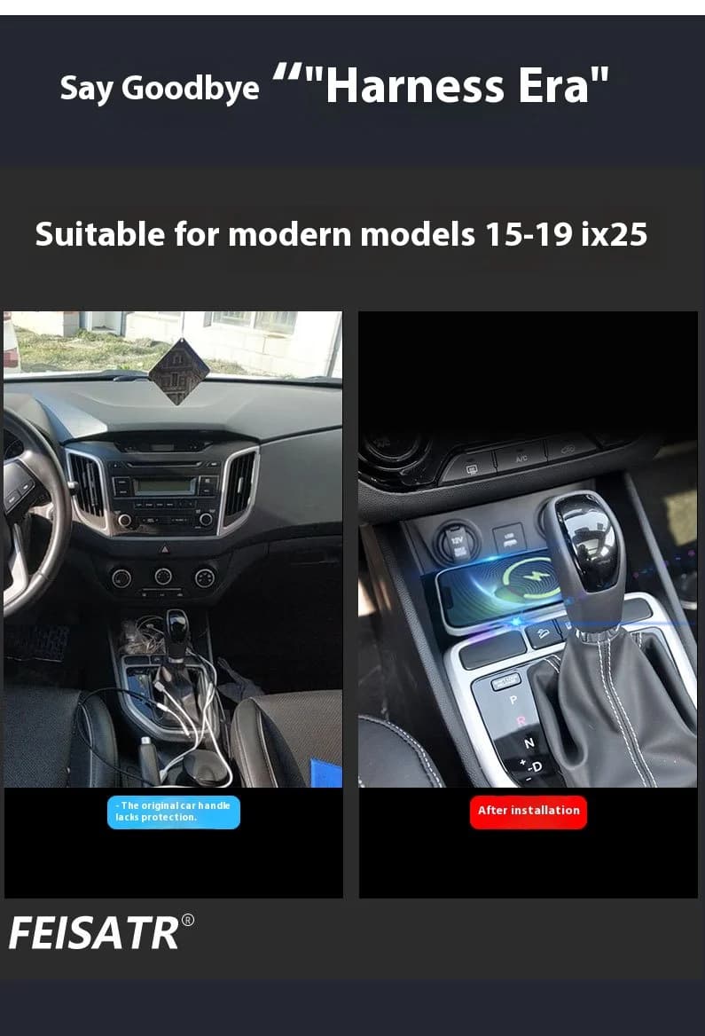 15W wireless charger, special fast charging panel for QI phone integrated car accessories for Hyundai ix25 2015- 2021