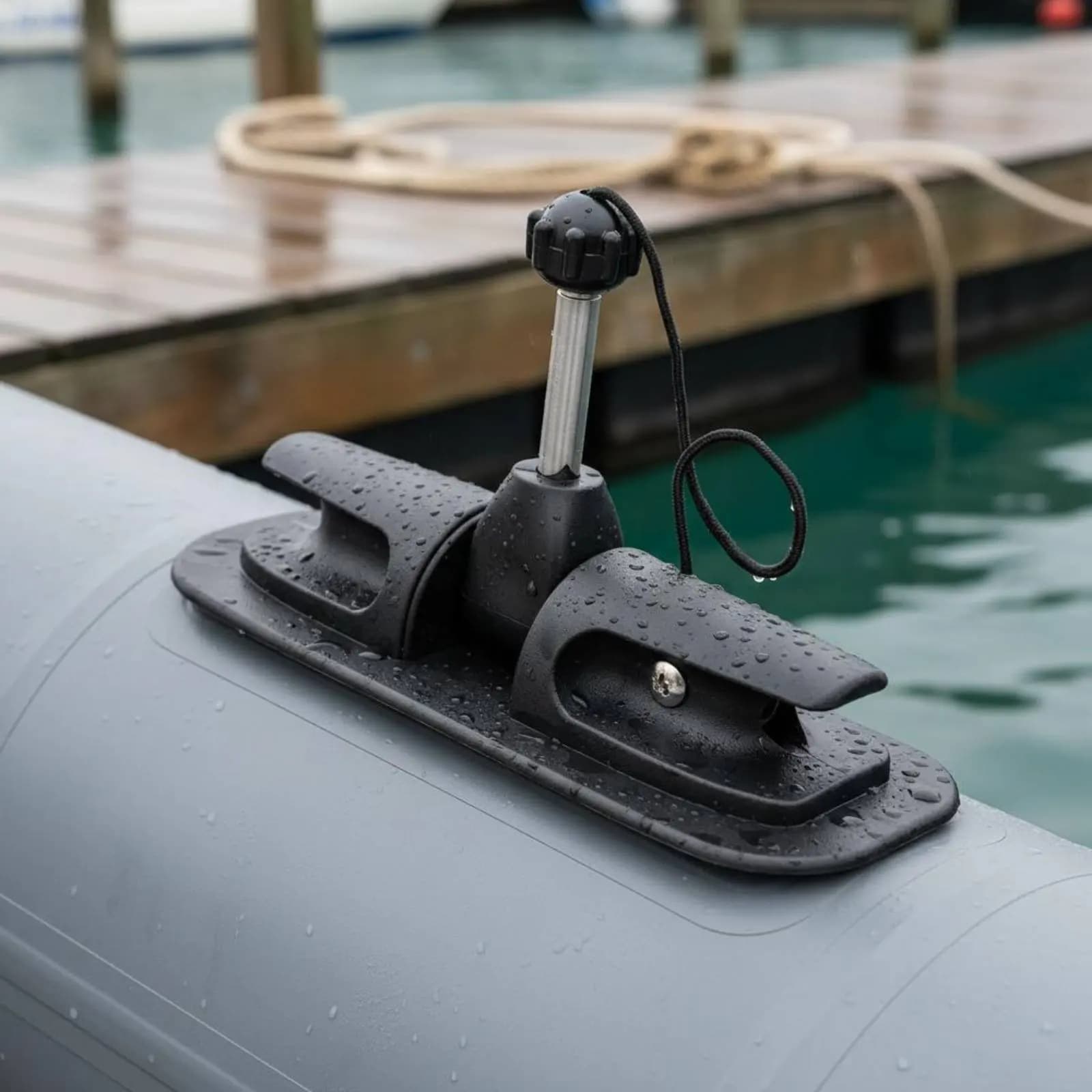 Inflatable Boat Oar Lock Aluminum Alloy Insert Universal Oar Rotate Mount Glue-on Paddle Holder for Rafting, Fishing, Kayaking