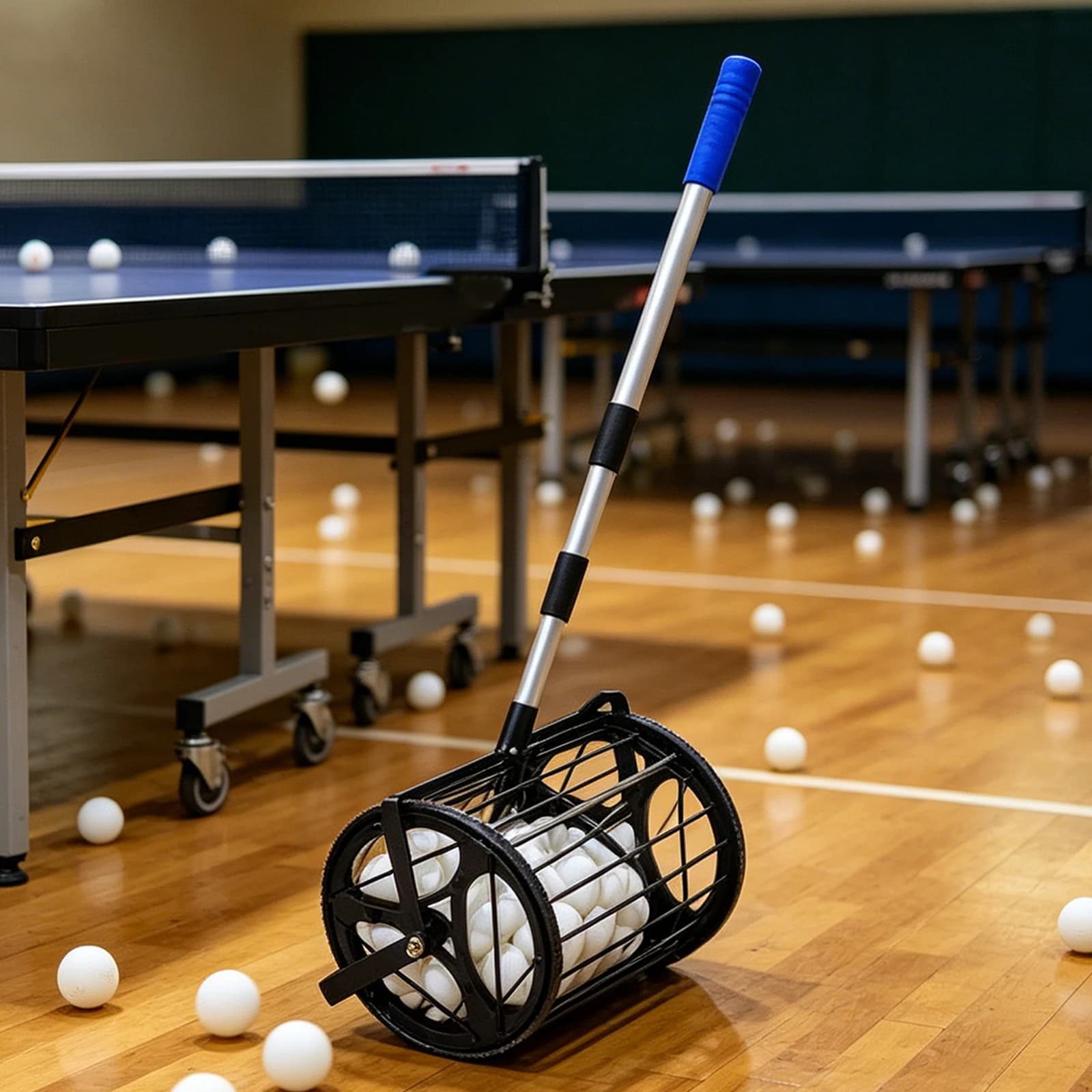 Raccoglitore di Palline da Ping Pong con Altezza Regolabile, Contenitore per Attrezzatura Sportiva, Raccoglitore Rapido Senza Piegarsi, Modello 125
