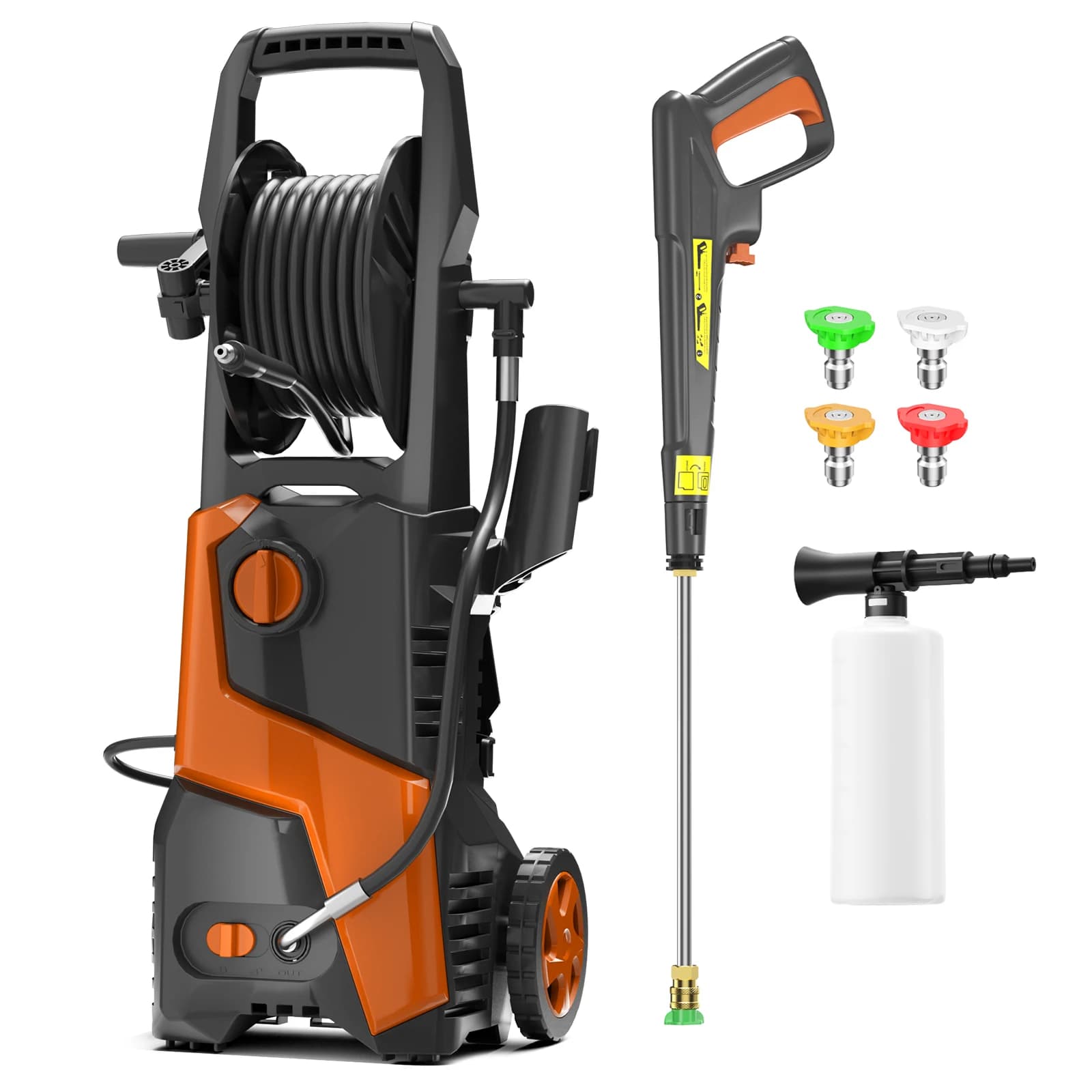 5000PSI 3.5 GPM electric car washmachine with 20-foot pipe and 16.4-foot cable, for car cleaning, swimming pool and patio