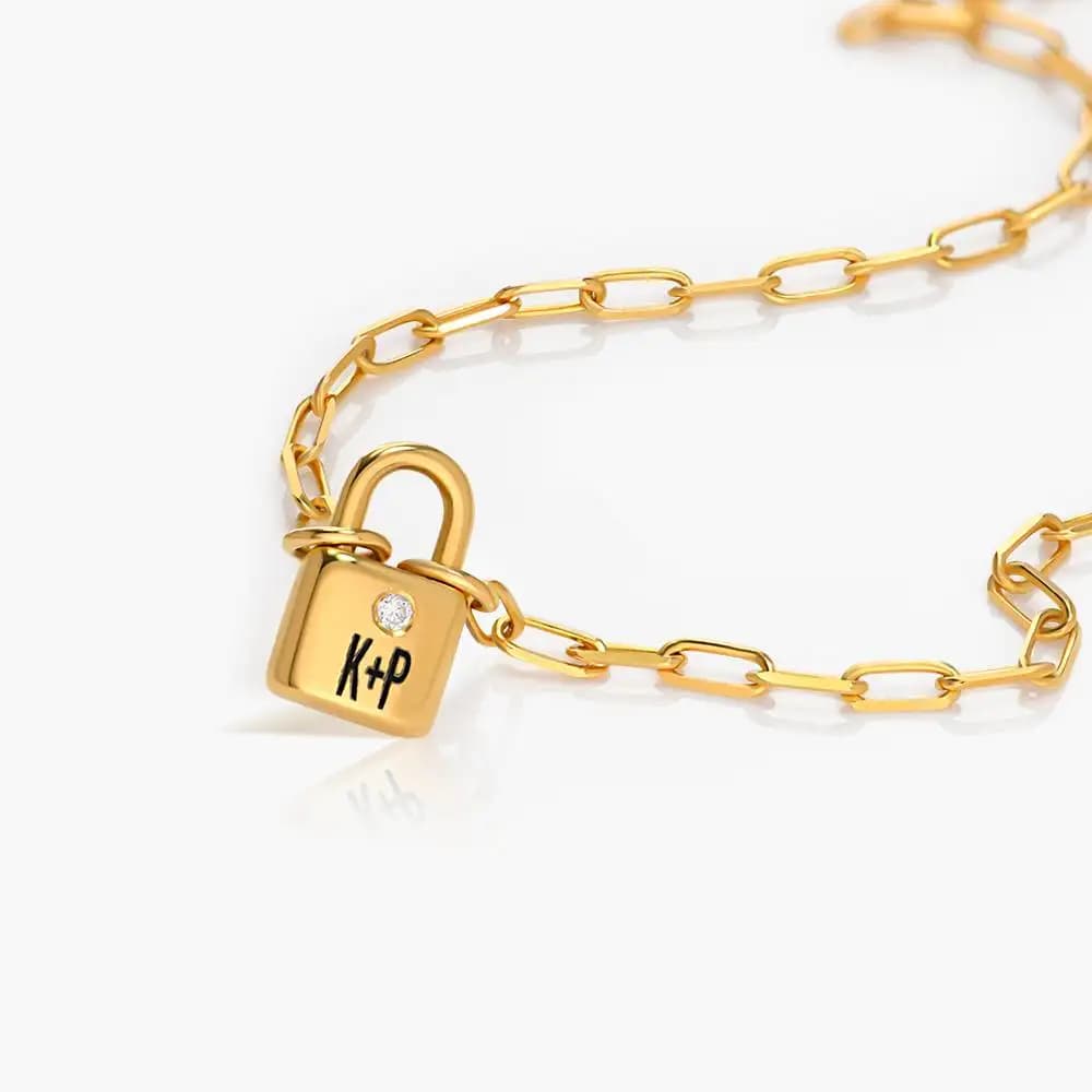 Personalizzazione 3D Collana con serratura iniziale con diamanti Collana in argento 925 Gioielli di lusso personalizzati Collana natalizia per la mamma