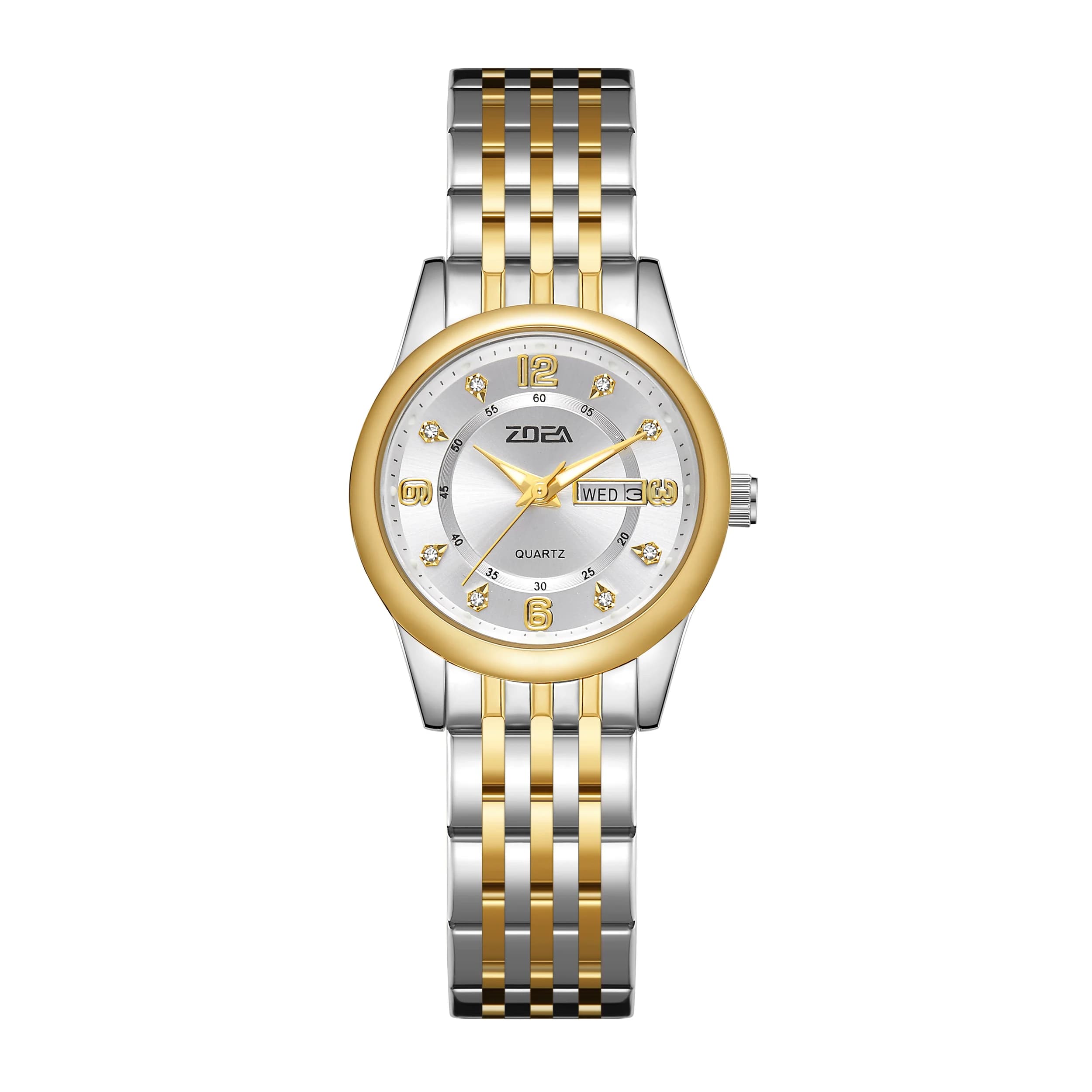 ZOEA Orologio al Quarzo di Lusso per Donne, Bracciale in Acciaio Inossidabile, Luminoso con Data e Giorno, Impermeabile, Elegante Orologio Femminile