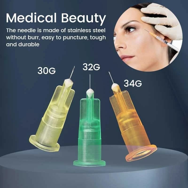 Aghi per tatuaggio Micro plastica monouso di qualità 18G,30G,25G,27G,26G,32G,22G Parti di strumenti iniettori sterili con ago piccolo indolore