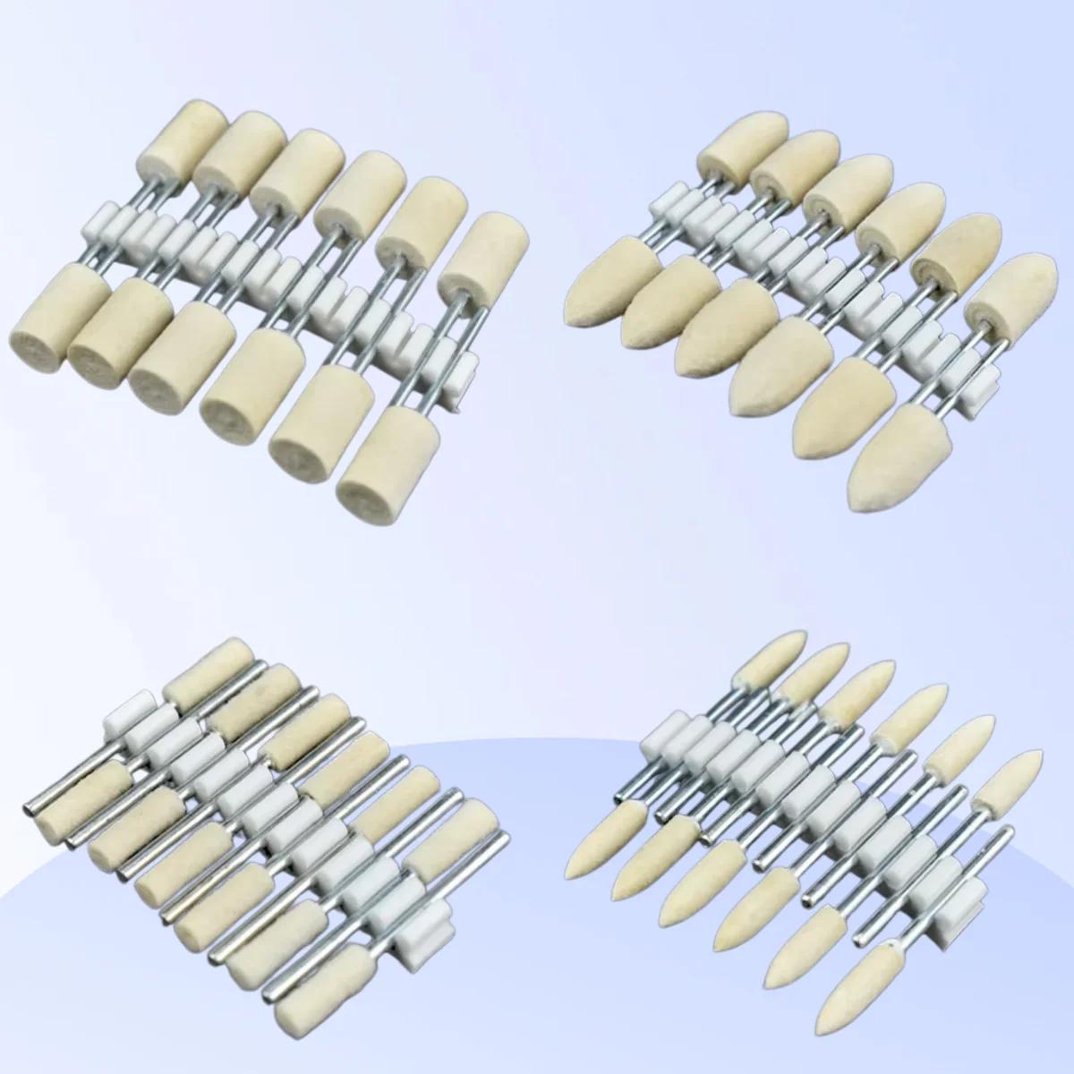 2.35 mm stem set Brushed wool felt tips for mould polishing Dremel rotary tool