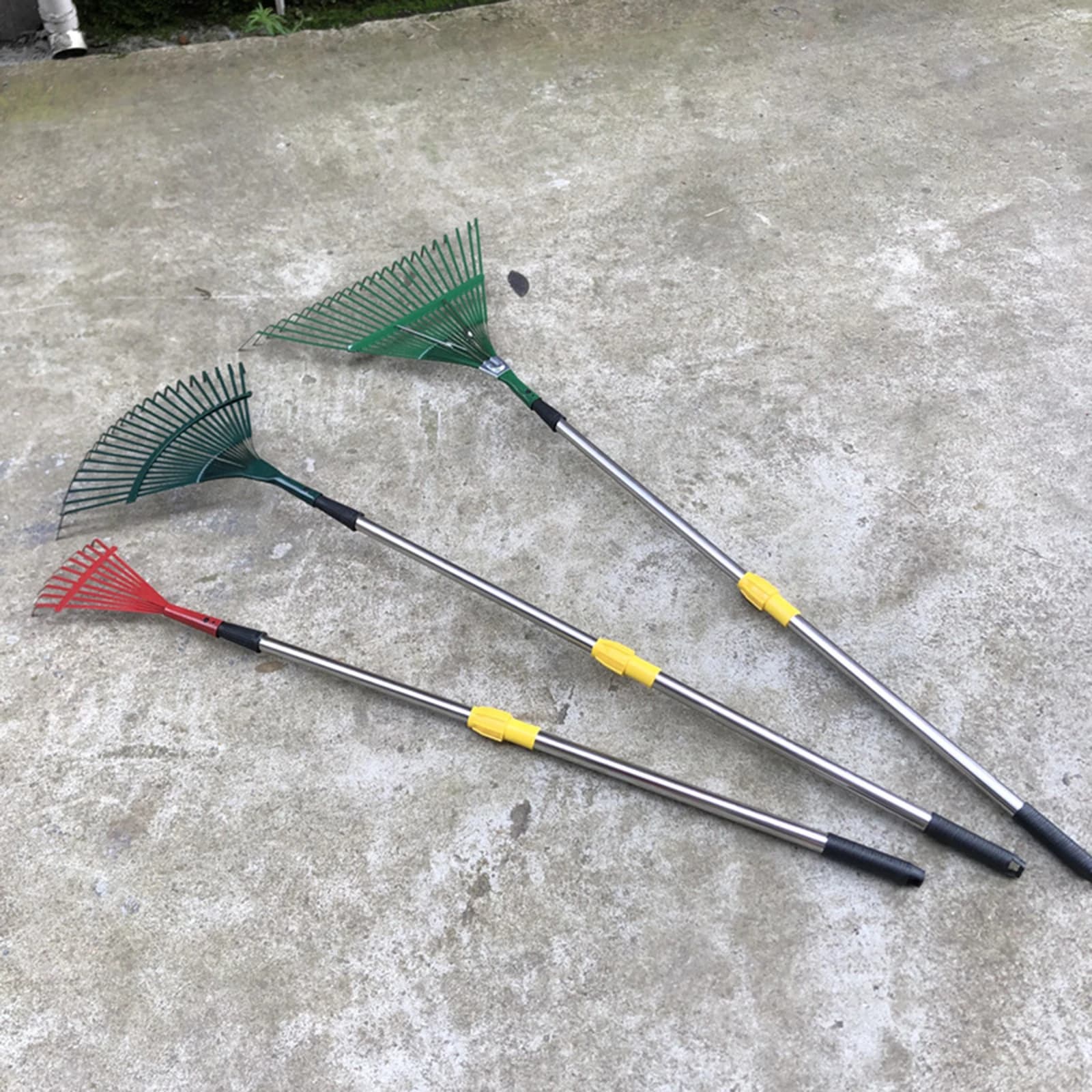 Telescopic Pole for Rake Stainless Steel 27 to 47 inch Long Adjustable Length Retractable Rod for Leaves Rake Accessory Replace