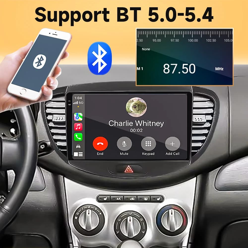 Wireless Carplay Android auto For Hyundai i10 2007-2013 Car Radio Multimedia Video Player GPS Navigation DVD Bluetooth 5G WiFi