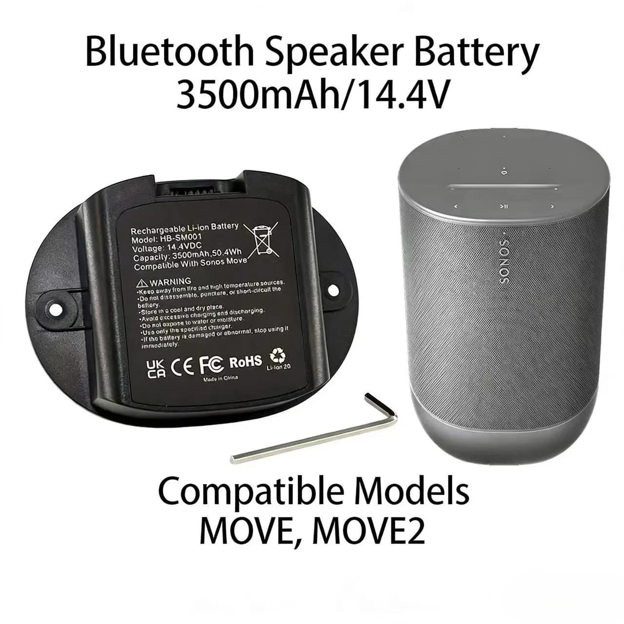 Bluetooth Speaker Battery for Sonos Move Series Sonos Move 2, MOVE1US1, MOVE1US1BLK, MOVE2US1, MOVE2US1BLK,111-00001, IP-03-6802