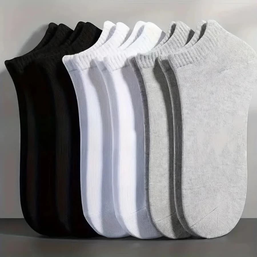35 pairs of thin black/white/grey socks, breathable, suitable for sports and leisure, soft and light to wear every day