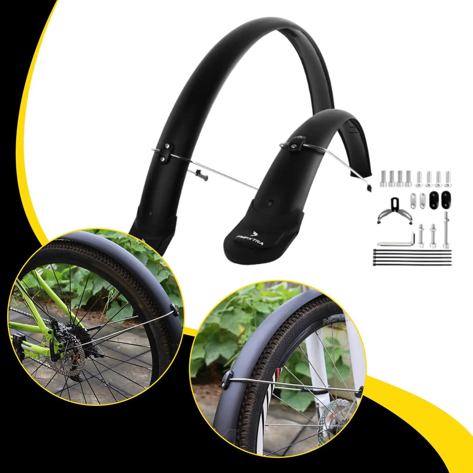 Paraspruzzi per mountain bike da 26-29 pollici con hardware di montaggio Parafanghi per bici da strada Protezione per ruote Accessori per ciclismo per pneumatici per biciclette