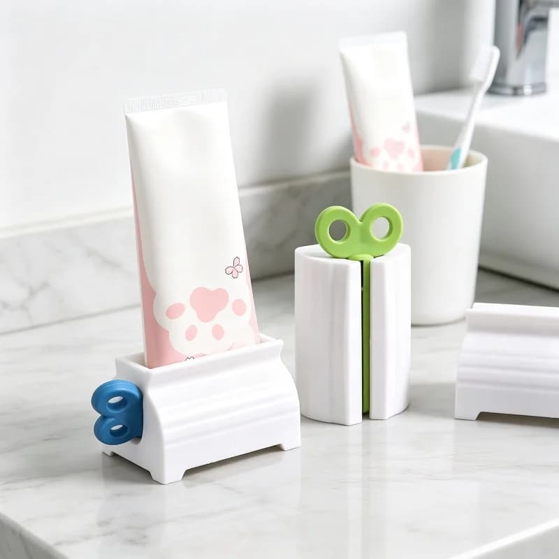 Toothpaste Squeezer Rotate Toothpaste Dispenser Holder Stand Reusable Bathroom Tube Squeezer for Cosmetic Cream Toothpaste