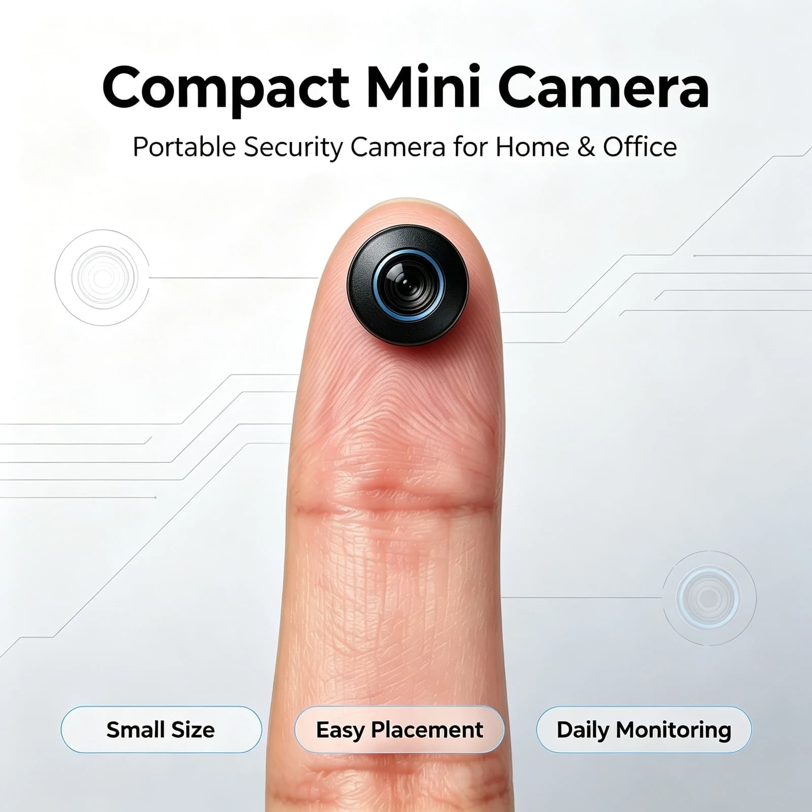 U3 High-definition home mini camera, a monitoring device with night vision and motion detection, suitable for indoor and outdoor use, pet monitoring, and office security guard