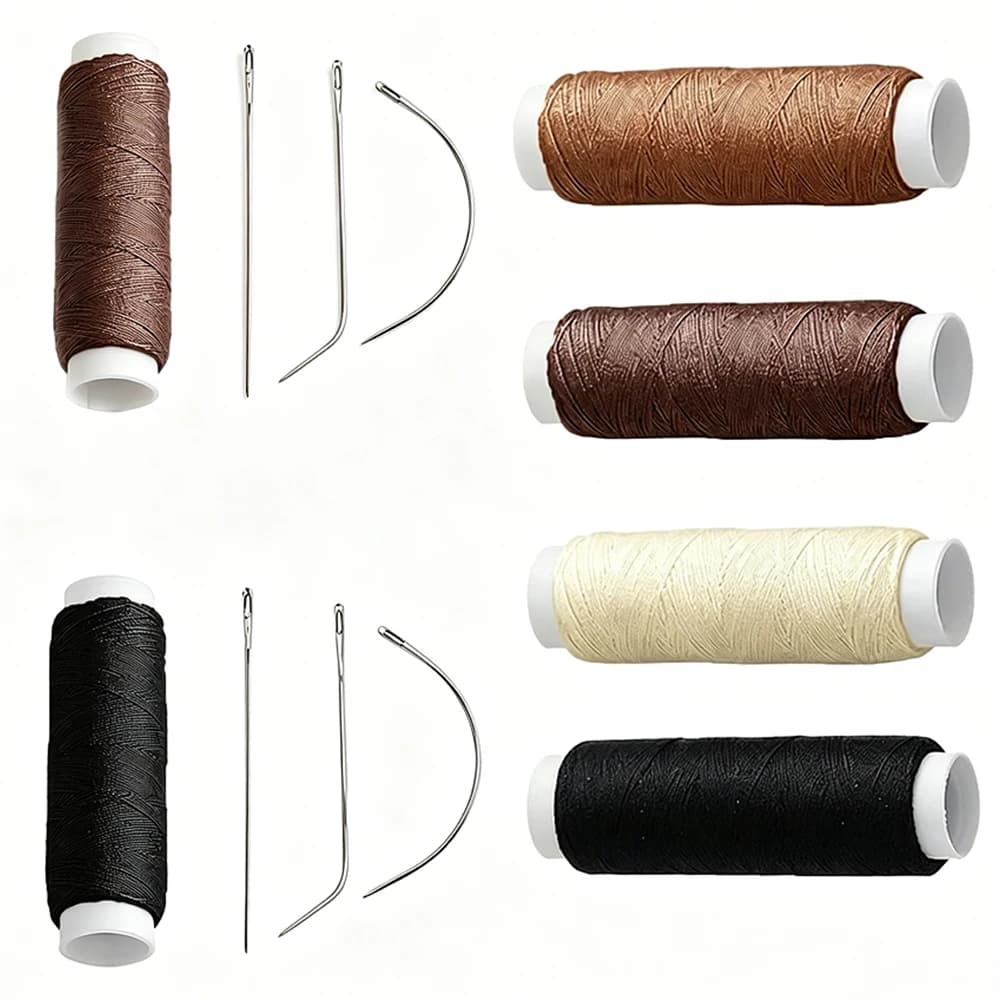 Filo per cucire extension in nylon a 4 colori con ago JIC per extension a clip, accessori per la creazione di parrucche ed extension per capelli