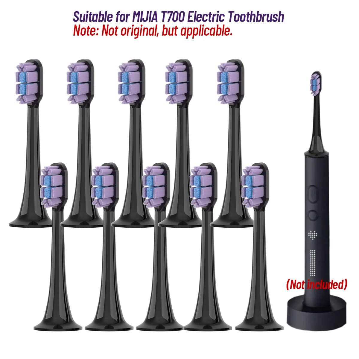 5/10 spare parts for sonic electric toothbrush MIJIA T700 Mes604 with Dupont bristles and sealed caps