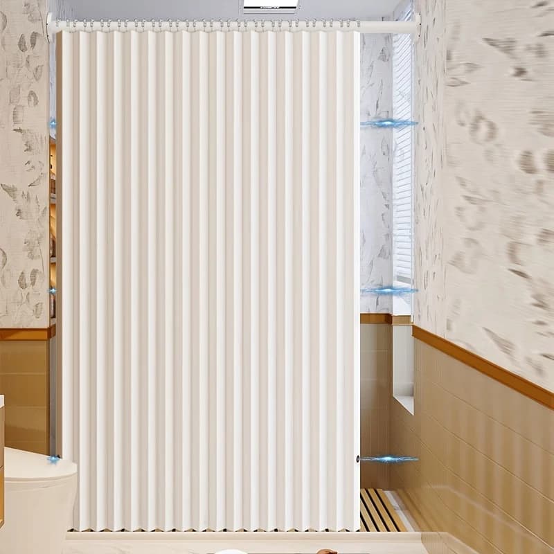 Tenda Doccia Magnetica Pieghevole Impermeabile per Privacy, Tenda da Bagno per Appartamenti, Hotel e Bagni degli Ospiti, Arredamento Moderno