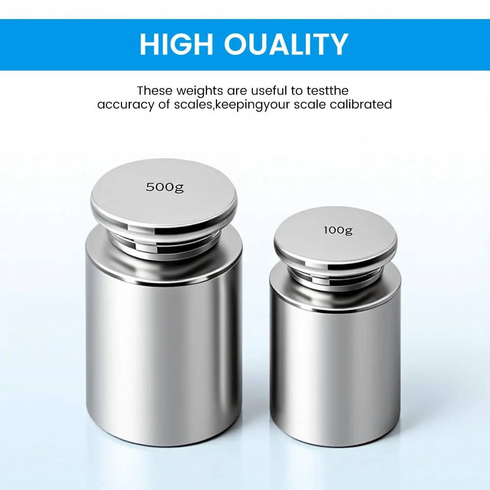 50g 100g 200g 500g Carbon Steel Small Weights Suitable for Digital Scales, Gram Scales, Jewelry Scales (Silver), Precision Weights, Balance Scale Weights, Silver Weights, High-Precision Counterweights, Calibration Kits, Jewelry Sellers, Enthusiasts