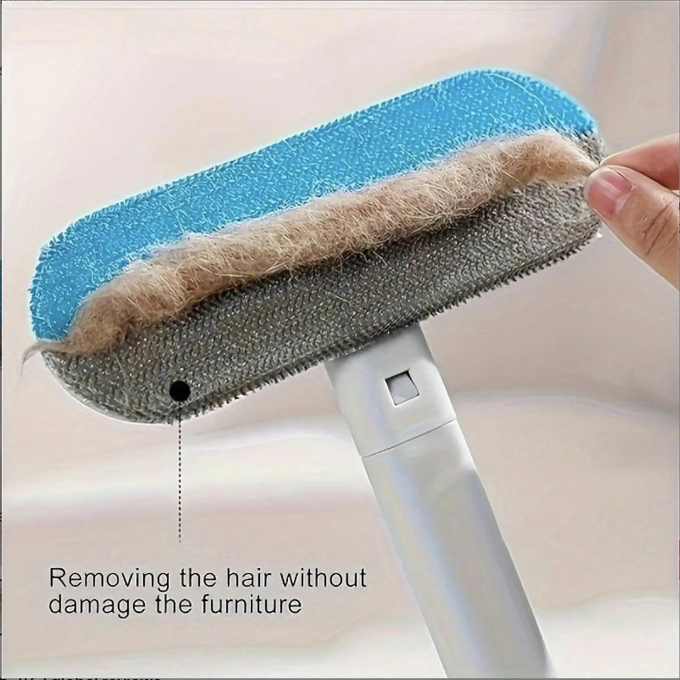 Reusable Pet Hair Remover Brush – Versatile Lint Cleaner For Dog And Cat Hair, With Extra-Long Handle, Washable Grooming Tool Suitable For Furniture, Clothes, Bedding, Sofa, Carpets & Window Screens