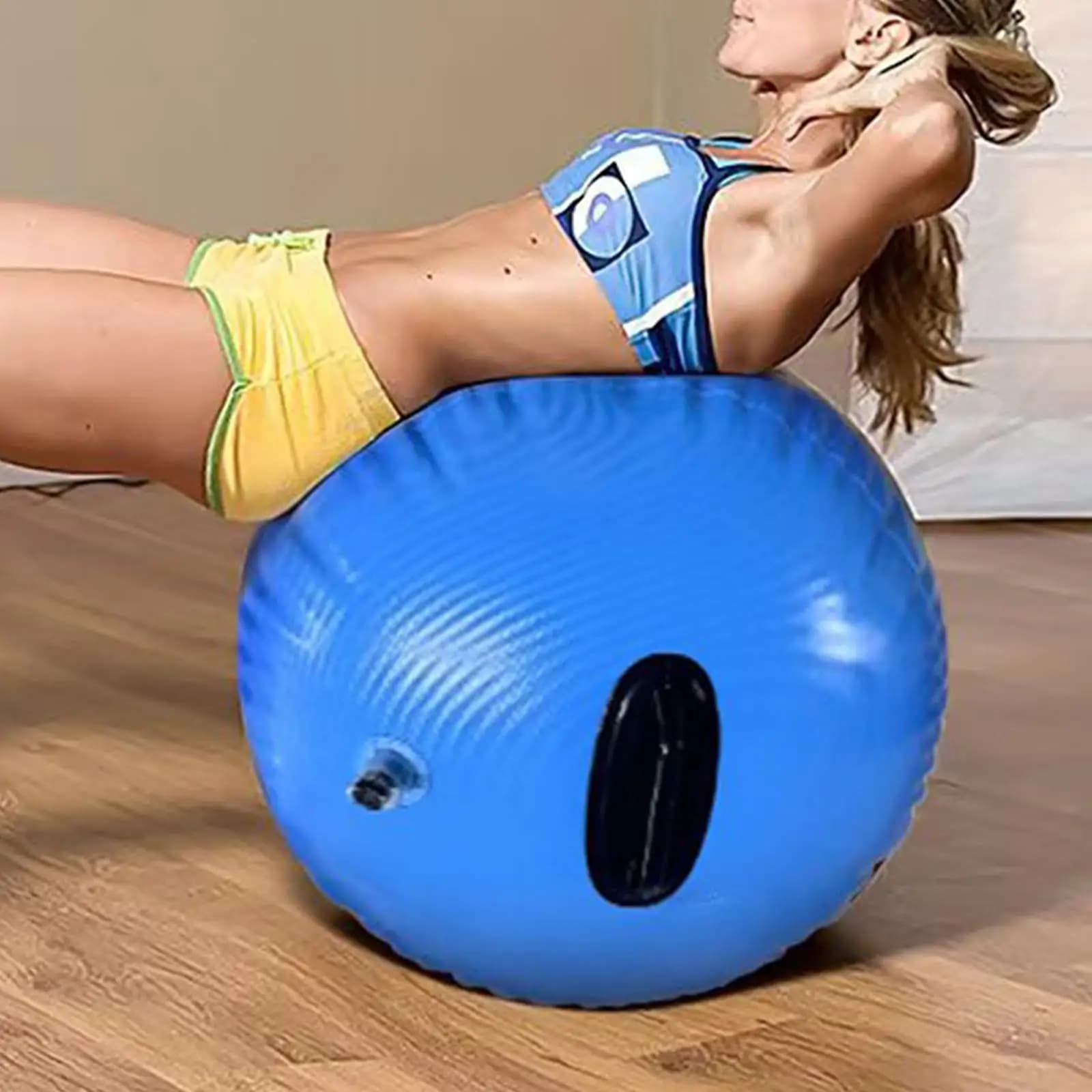 Pneumatic Roller for Gymnastics Cane with Air Pump Yoga Mat Inflatable for Falling Cane Training Spring Cheerleader Yoga Home