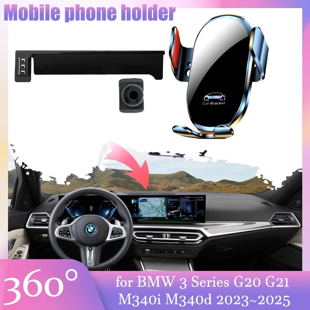 Car Mobile Phone Holder for BMW 3 Series G20 G21 M340i M340d 2023~2025 GPS Air Vent Cell Clip Stand Support Accessories iPhone