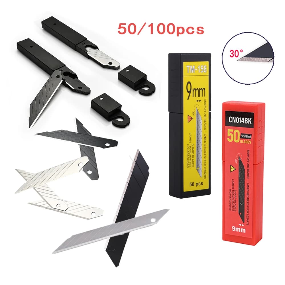 EHDIS 30 gradi Snap-Off Utility Knife Blade Car Vinyl Wrap Cutter lama di ricambio in acciaio al carbonio Tint Film Sticker utensile da taglio