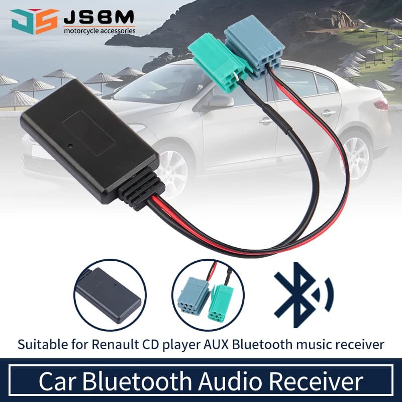 Adattatore cavo AUX JSBM 5.0 per radio Renault Updatelist Biurlink Autoradio Verde Blu Mini ISO 6Pin 8Pin Connettore Bluetooth