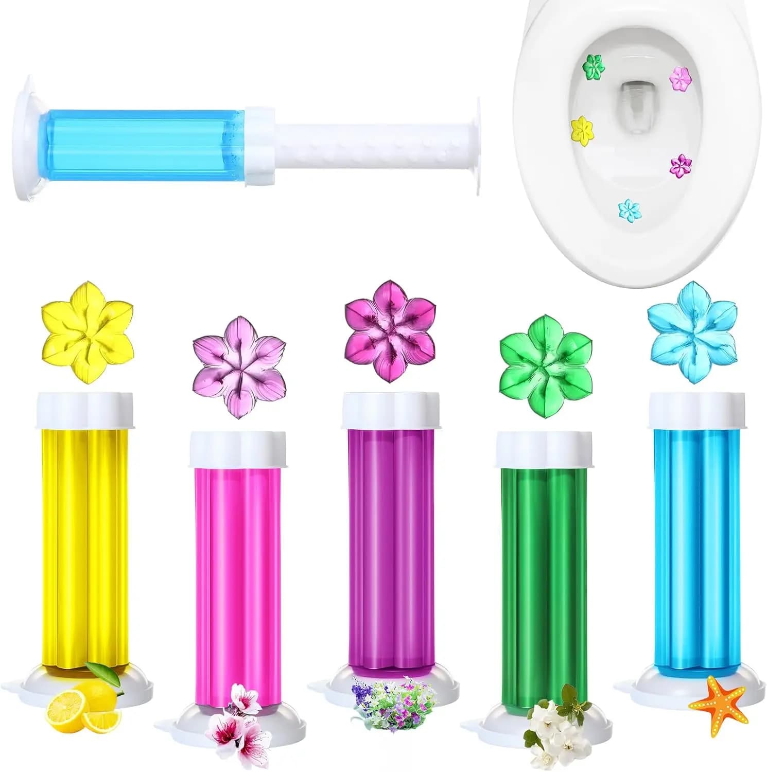 Toilet Cleaner Gel Stick Tablet Toilet Liquid Fragrance Gel Cleaning Deodorization Odor Lasting Solid Aromatherapy Air Freshener