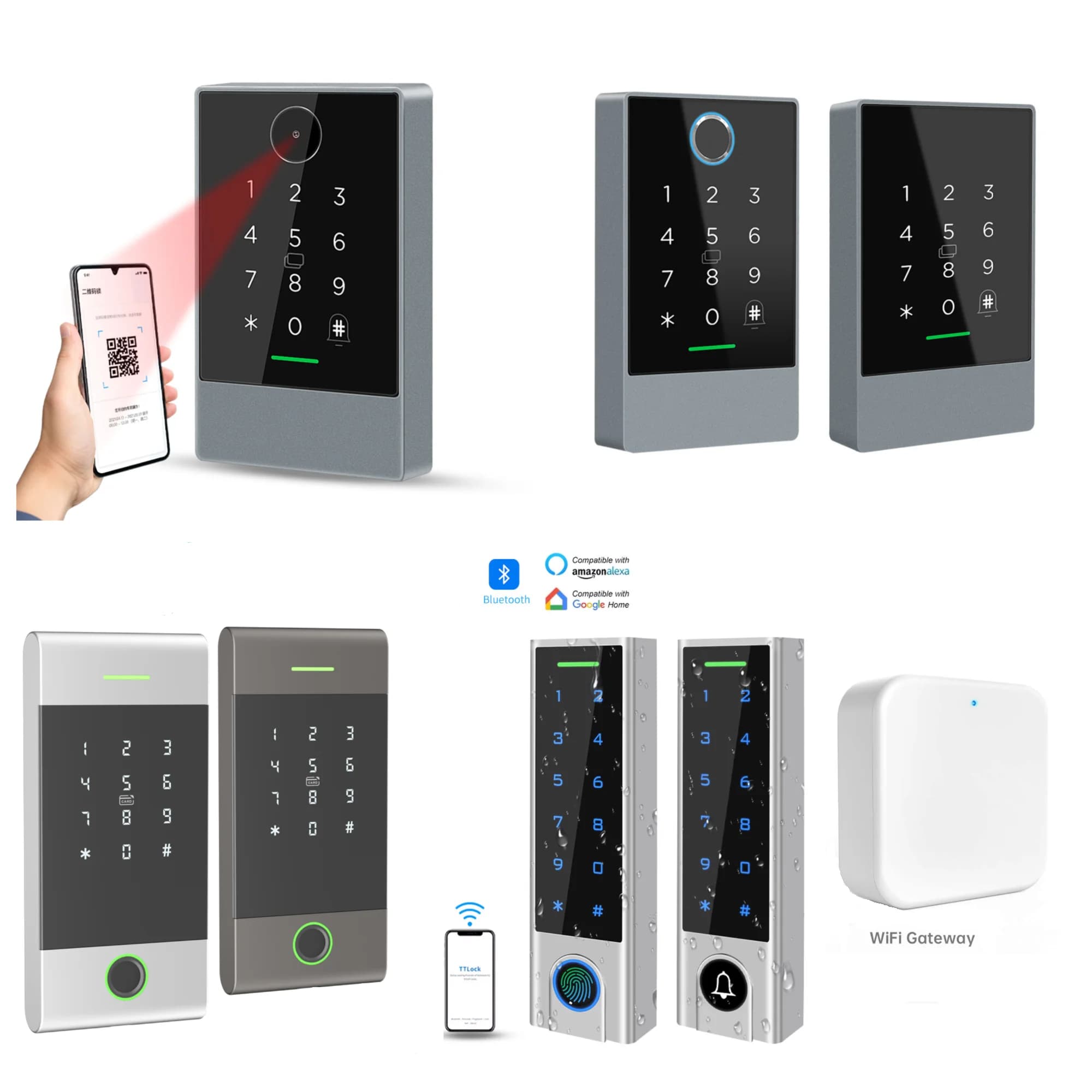 TTLOCK Controller di accesso per impronte digitali Bluetooth App per tastiera IC RFID impermeabile Sblocca apriporta per sistema di controllo accessi