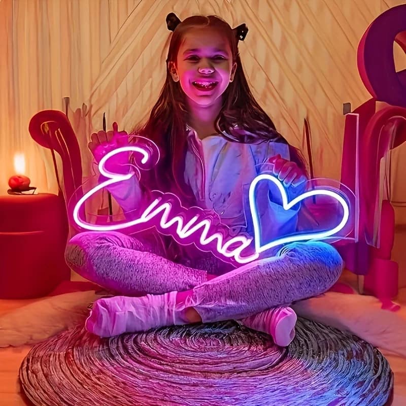 Insegna LED al Neon Personalizzata con Dimmer, Luce Decorativa Alimentata via USB per Camera da Letto, Feste, Matrimoni, Compleanni - Personalizzabile