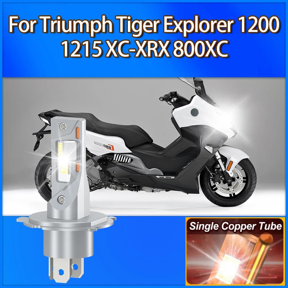 Lampadina per fari a LED per moto 10000LM Super Bright 60W High Low Beam 12V per Triumph Tiger Explorer 1200 1215 XC-XRX 800XC