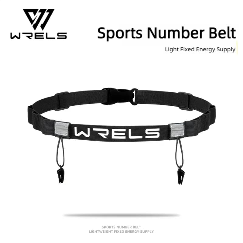 WRELS Running Bavaglino Belt Running Belt Corridor with Bavaglino Belt with race number for triathlon Marathon Race Cycling Adjustable waist belt