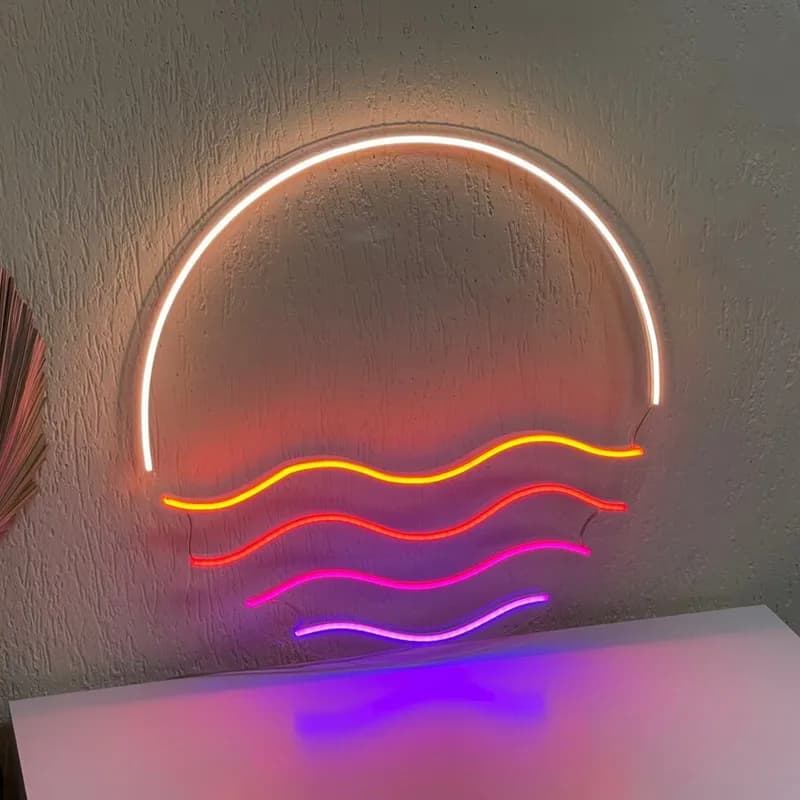 Insegna al neon per camera da letto Tramonto, insegna al neon, insegna personalizzata al neon, decorazione interna al neon, decorazione per camera da letto con insegna al neon, insegna al neon artistica