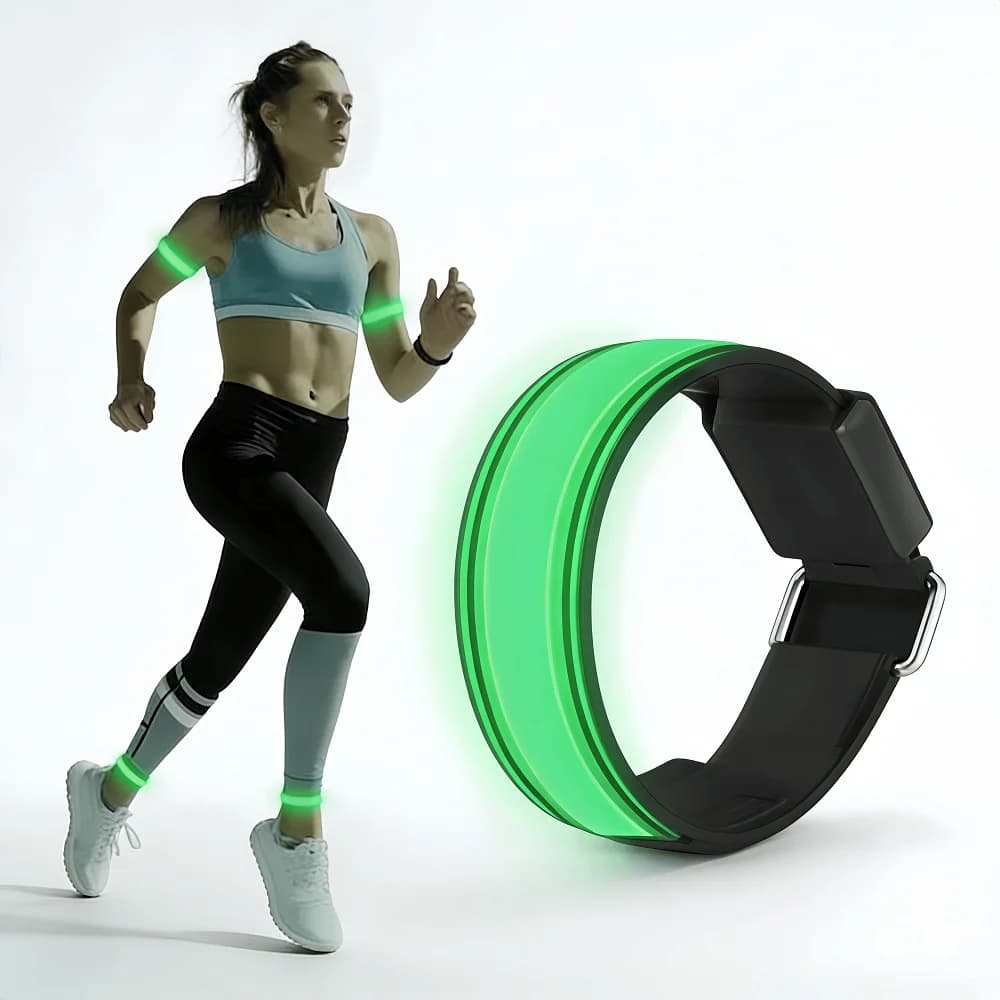 Luminous LED Bracelet Reflective for Night Race, Sports Armband for Cycling and Concerts, Night Safety Belt
