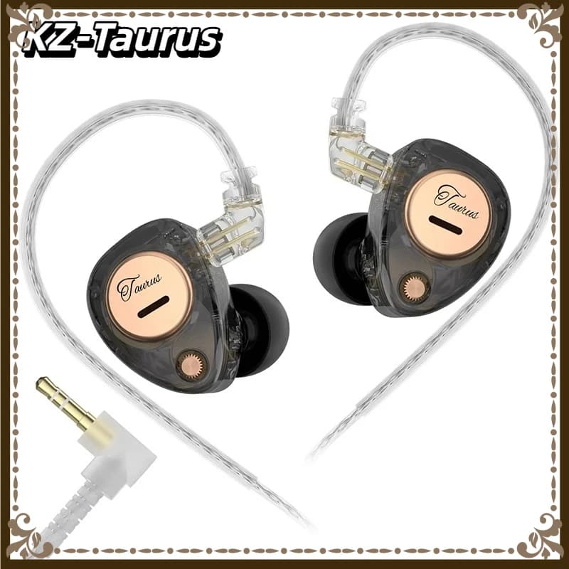 Taurus HIFI KZ Gaming Headphones with Dual Dynamic Driver, Low Powerful and Dual HD Microphone, In-Ear Monitor Headphones