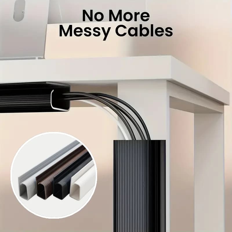 2PCS 40 centimetri/15.75 pollici Sotto La Scrivania Vassoio di Gestione dei Cavi PVC Cavo di Alimentazione Hider Striscia Cavo di Supporto filo Organizzatore Cavo Raceway