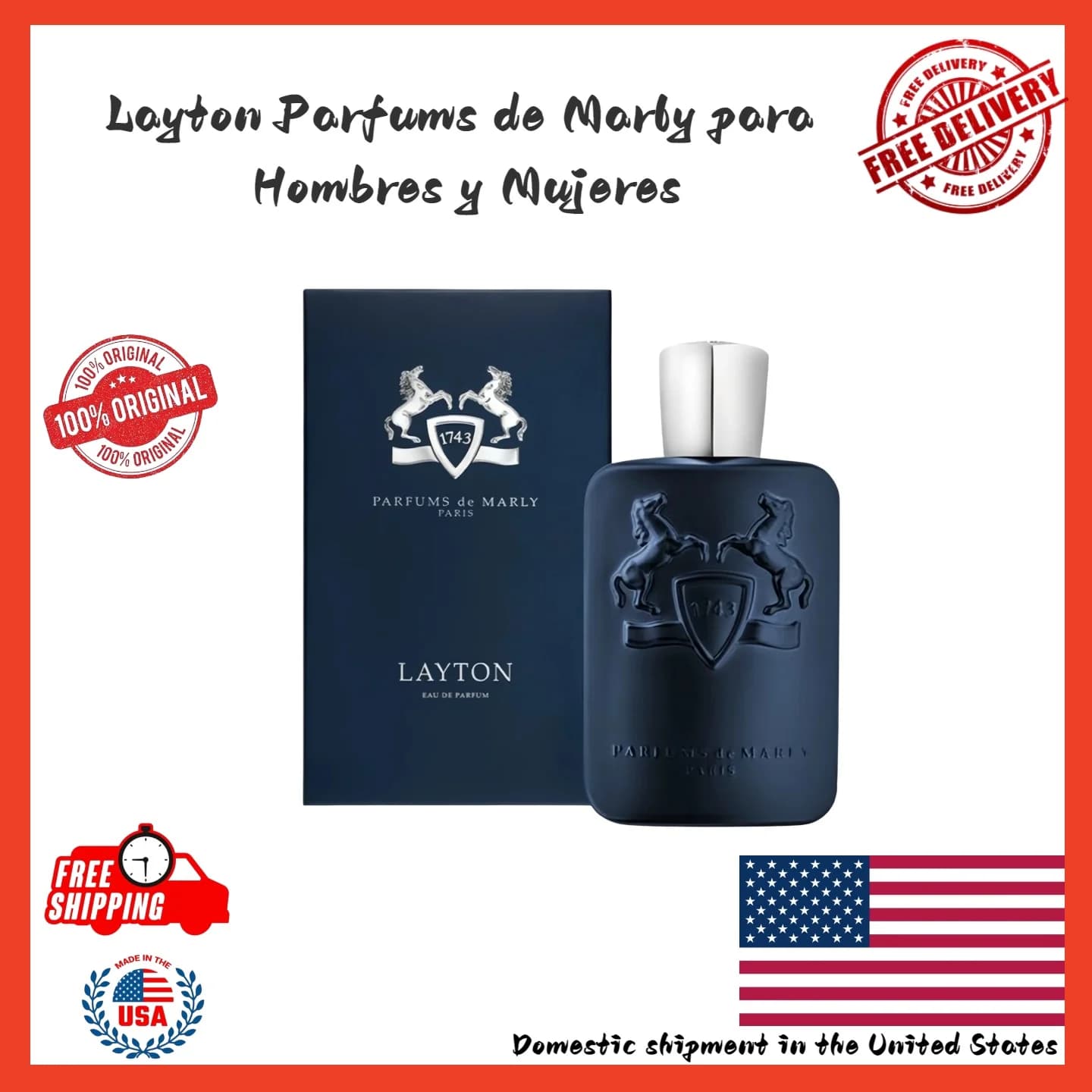 Parfums de Marly Layton 4.2oz (125ml) Flacone Intero da una Produzione del 2026 - Profumo di Lusso, Regalo per Compleanno o San Valentino