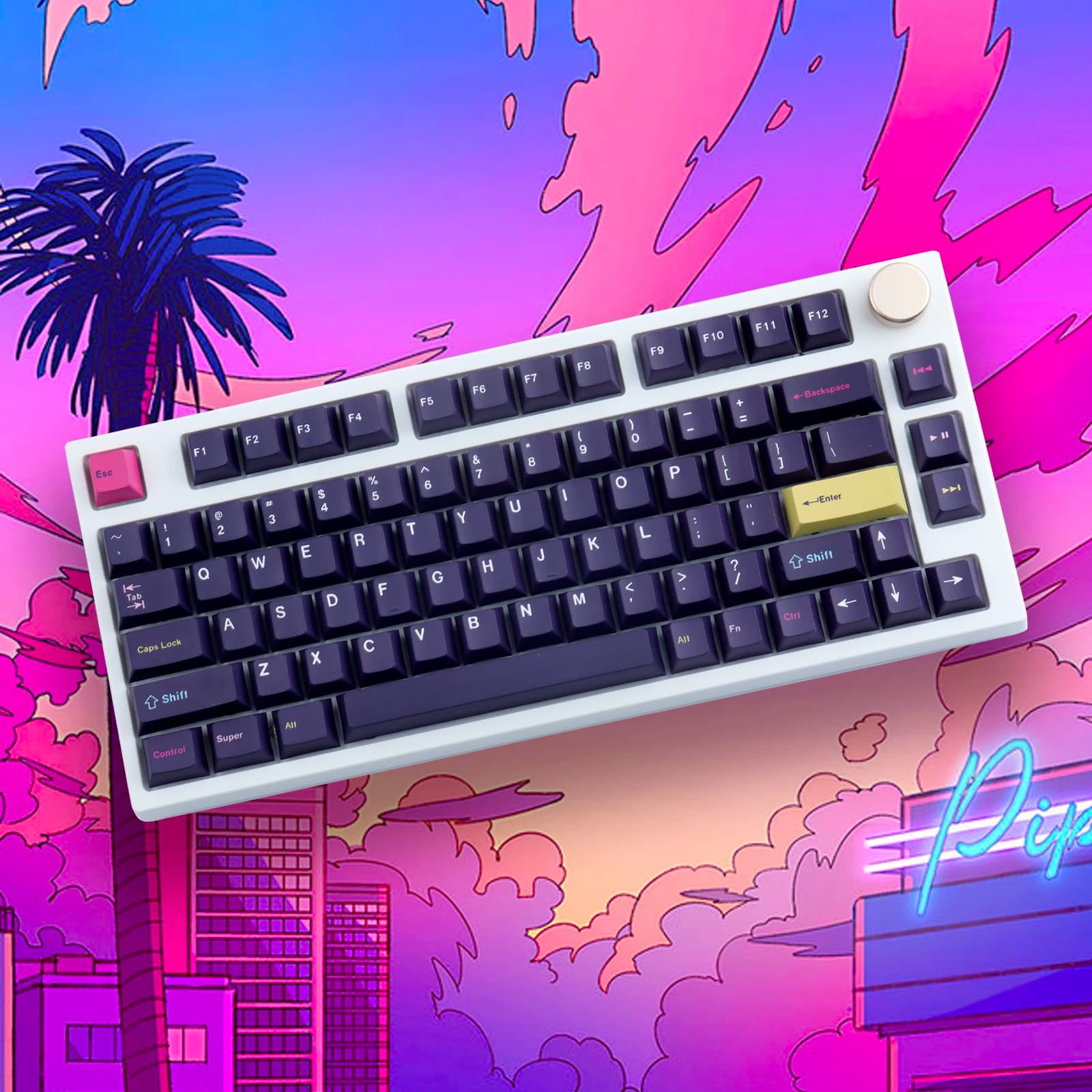 GMK Future Funk Keycaps Cherry Profile PBT DYE-SUB 151 Keycap keys for Cherry MX Switch Mechanical Keyboard Keyboard
