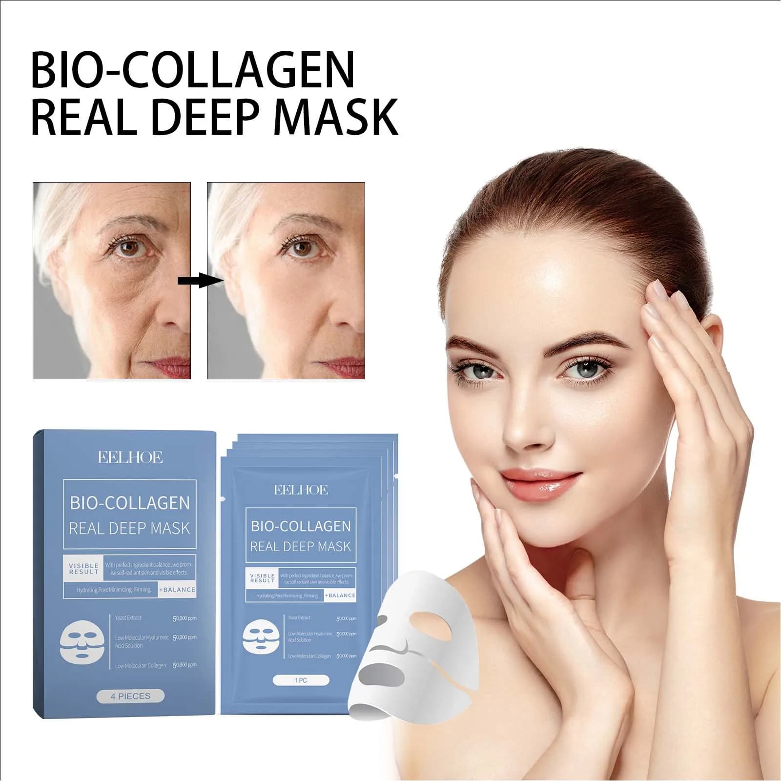 Bio-Collagene Vera Mask Deep Patch for Lifting Rugs Fades Slim Lines Legal Rugs Ammorbident Levigante Patch Hydrating for Face Skin