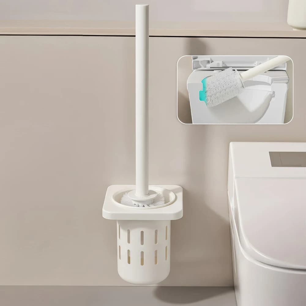Spatial Aluminum Toilet Tray Shower Enclosure, Bathroom Cleaning Brush Set