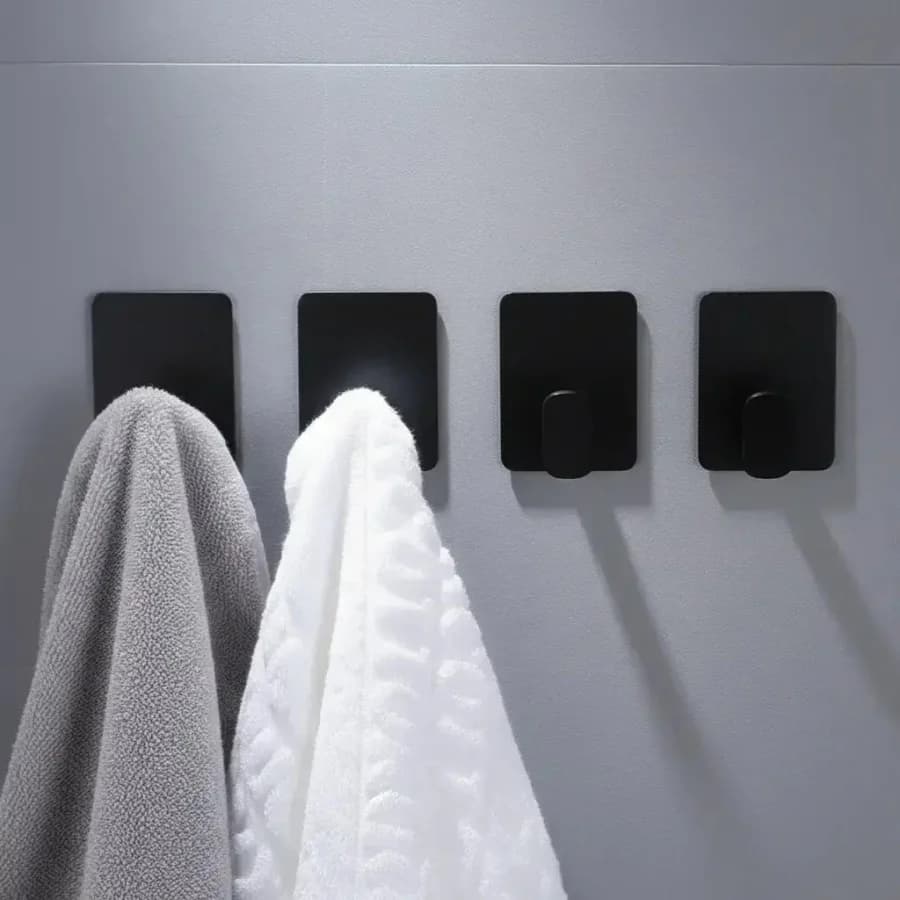 4 Ganci Adesivi Resistenti e Impermeabili per Doccia, per Appendere Asciugamani, Vestiti, Accappatoi, Ganci da Parete Rimovibili per Bagno