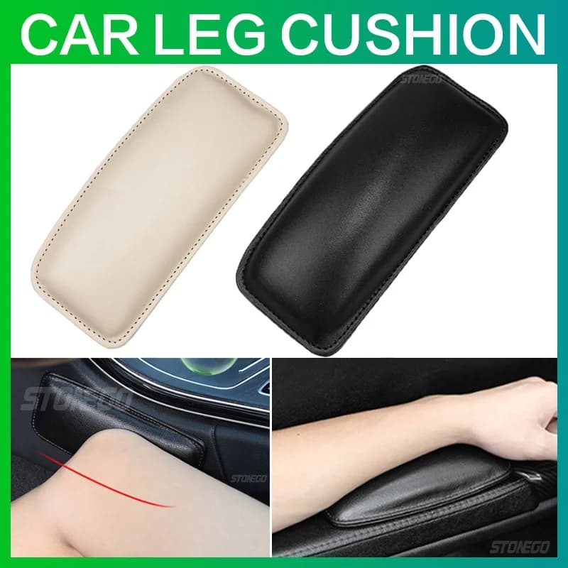 STONEGO Universal Leather Knee Pad for Car Cushion Comfortable Elastic Cushion Memory Foam Leg Pad Thigh Support Auto Acc