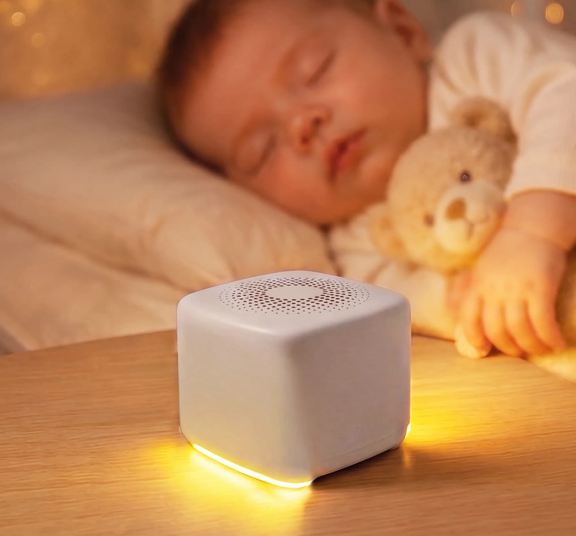 Macchina Portatile per Rumore Bianco, Ausilio per il Sonno dei Neonati con 30 Suoni Rilassanti, Luce Notturna e Timer, Articoli per Neonati, Regalo per Neonati