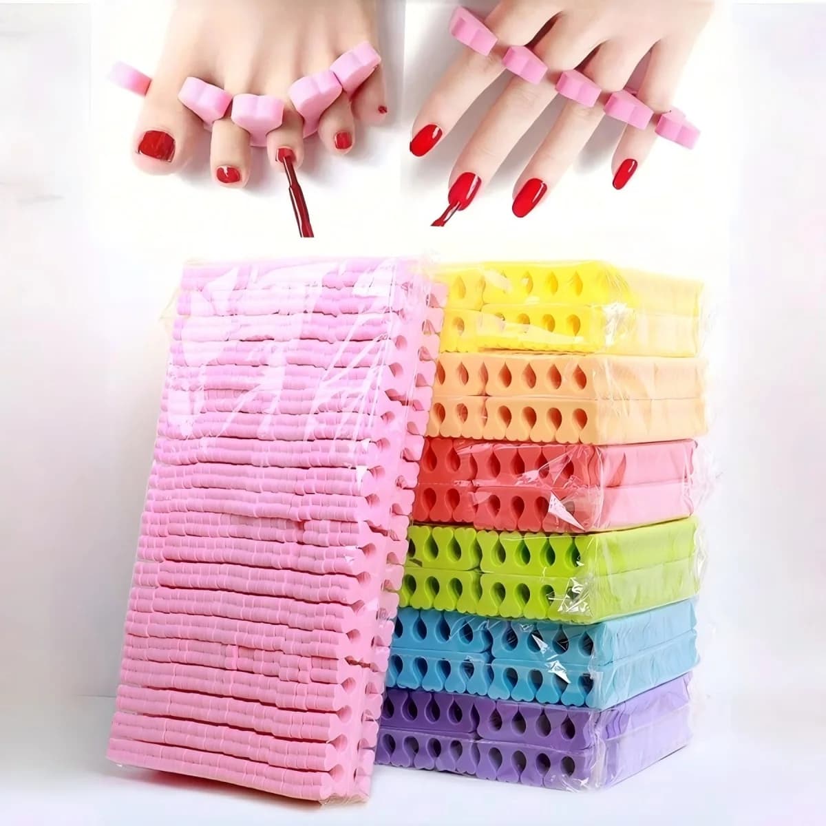 50/100pcs Soft Toe Separators Fingers Foots Nail Art Tools Flexible Heart Design Nail Art Practice Manicure Pedicure Foot Braces