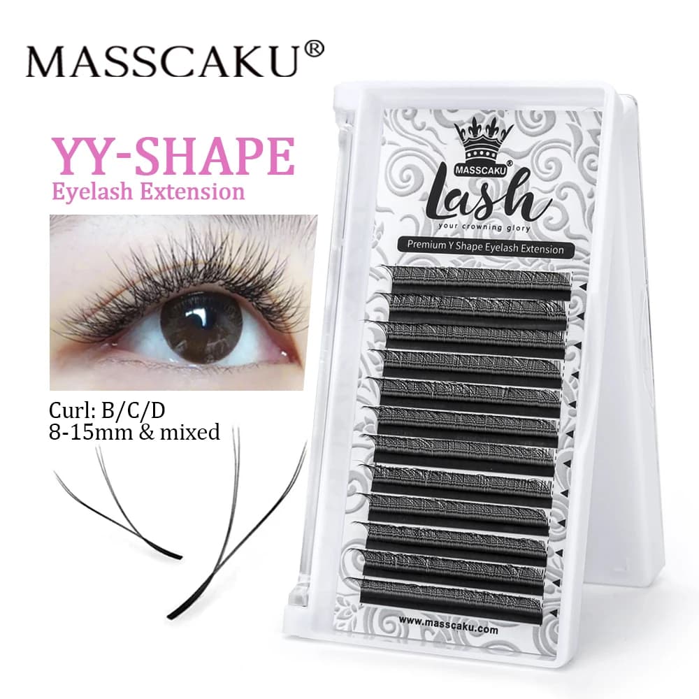 Hot Sale Masscaku YY Shape Extensions Eyelashes Pre-packed Volume Fans Natural Soft Eyelashes Style W