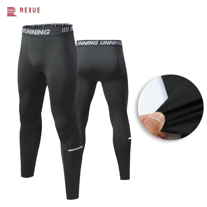 Leggings sportivi neri autunno inverno di fascia alta Pantaloni attillati da uomo Pantaloni a compressione da allenamento per basket Pantaloni a strato base termico