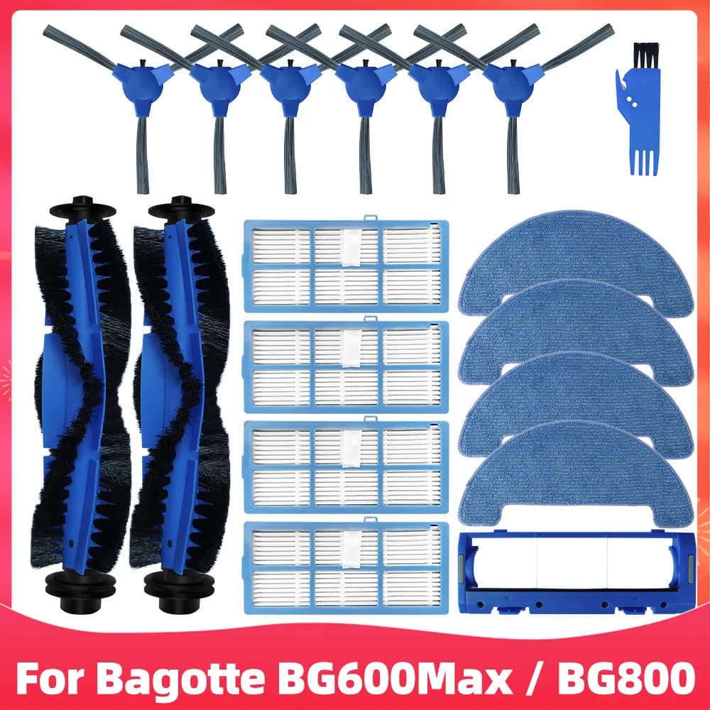 Compatibile con Bagotte BG600Max / BG700 / BG800 Parte aspirapolvere robot Spazzola laterale principale Filtro Hepa Accessorio per straccio