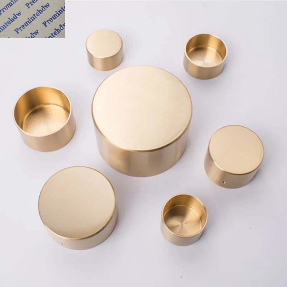Tappo terminale rotondo in ottone con punta per gamba per mobili, armadio, tavolo, sedia, letto, divano, sedile
