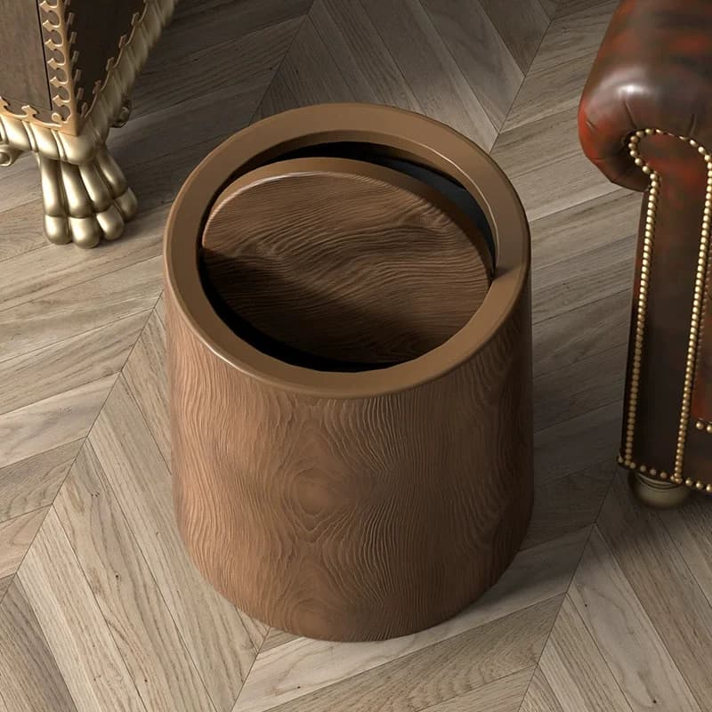 Pattumiera da bagno rotonda con coperchio a battente interno rimovibile per dormitorio, ufficio, bagno, pattumiera rotonda, cestino della spazzatura